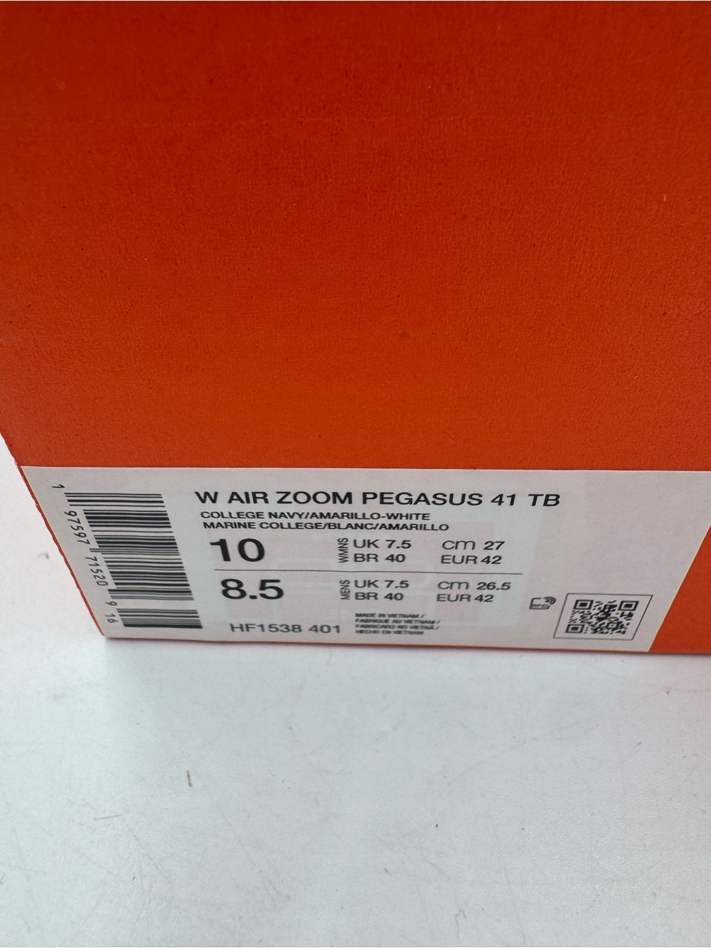 Nike Air Zoom Pegasus 41 TB College Navy Armarillo BRAND NEW Size 10 Women - Picture 8 of 8